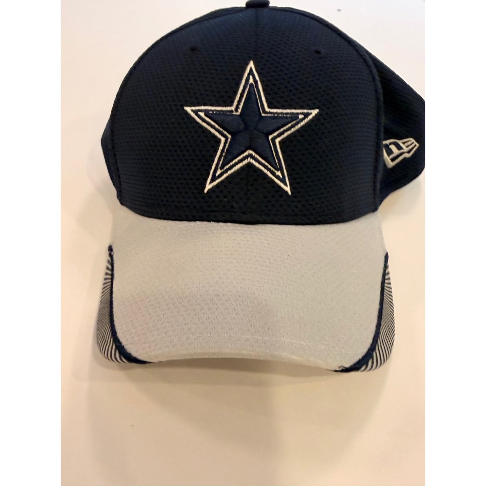 Dallas‎ Cowboys New Era 39THIRTY Hat Navy Blue Grey NFL Stretch Fit Small-Medium
